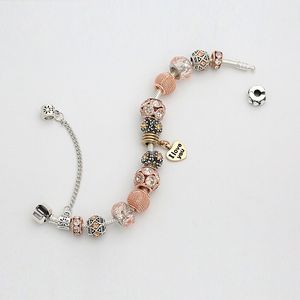 Partihandel-Charm Bead DIY Silverpläterad Armband Lämplig för Pandora Style Bracelet Smycken