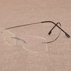 Partihandel-eyelasses Ram Titanium Alloy Memory Frame Glasses Ramless Spectacle 808
