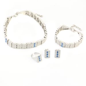 Ny Etiopiska Silver Färg Smycken Satser Alloy Chokers Örhängen Ring Armband Afrika Bröllop Gifts Eritrea Set