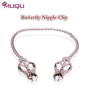 Butterfly Bosom Bosom Braçadeiras de Qualidade Metal BDSM Brinquedos Cadeia Nipple Sexo Brinquedos para Mulheres Adult Sex Products Shop