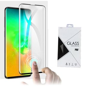 Glue de borda 3D curvado protetor de tela de vidro temperado para Samsung Galaxy S10 S10 5G S10 PLUS 200pcs / lote Pacote de varejo