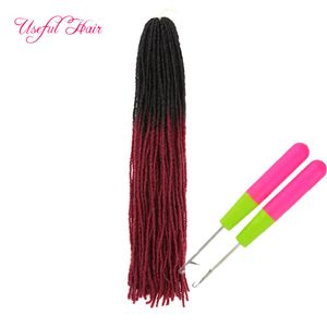 Dreadlocks Ombre Blonde Crochet Hair Extensions Pure Long Synthetic Hair Weave 18Inch Braiding Hair Sister Micro Locks Straight free hooks