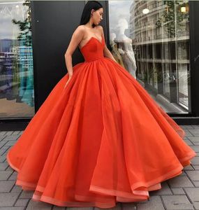 Orange Cheap Vintage Ball Gown Prom Dresses Sweetheart Formal Vestido De Festa Long Evening Dress Party Gowns Floor Length S