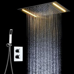 LED Multi-functional Lights Bathroom Shower Set Accessories Faucet Panel Tap Hot and cold water Mixer LED Ceiling Head Rainfall Waterfall