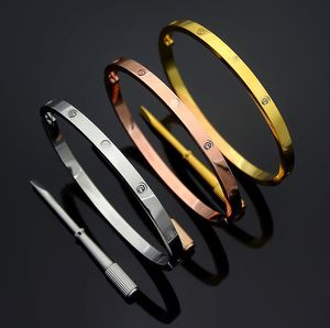 4mm thin silver bracelets Bangles For Women Men Titanium Steel Gold Screwdriver Bracelets lovers Hot 1Sale Bracelet no box 16-19cm