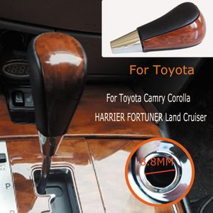 Leather Walnut Automatic For Toyota Corolla Camry HARRIER FORTUNER CROWN Land Cruiser Gear Stick Shift Lever Knob Car accessorie