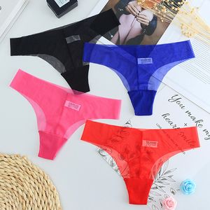 Sexy Transparent Lace Panties G-Strings Ultrathin Low Waist Thong Underwear Bandage Briefs panty T Back Women Clothing black red white will and sandy