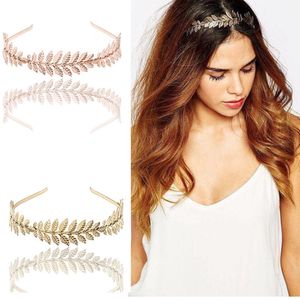 Goldene Blätter Stirnbänder Barock Braut und Brautjungfer Schmuck Metall Stirnband Modedesigner Haarreifen 4 Farben Weihnachtsgeschenk