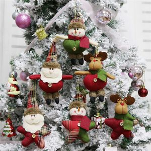 Jul plysch ornament xmas hängande dekoration Santa snögubbe ren docka julgran hänge semester fest dekor jk1910