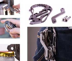 Edc Multifunktionaler Karabiner-Schlüsselanhänger, Schlüssel-Organizer, Edelstahl-Öffner, Multi-Tool, Utility-Gadget, Taschenhalter, Clip, Camp-Reise-Set