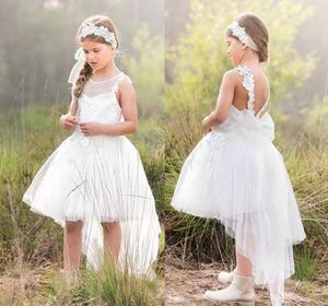 Flower Girl Dresses Princess Ivory White Light Pink Puffy Tulle Formal Gowns for Weddings Ankle Length Girls Wear