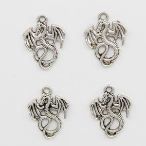 100pcs/Lot Pterosaurs dragon Tibet Silver charms pendants Jewelry DIY For Necklace Bracelet Earrings Retro Style 21*16mm
