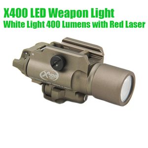 Cnc tático fazendo sf x400 luz led pistola rifle luz branca com laser vermelho