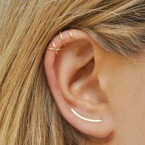 トレンディなシンプルなイヤークリップの女性の男性の耳カフラップイヤリング軟骨パンクロックの非穿孔Uパターンイヤリングジュエリーベスト価格