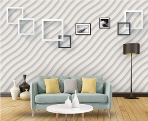 美しい風景の壁紙モダンミニマリストの幾何学ステレオアートソファテレビバックグラウンドウォール