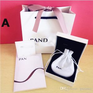 Pandora Box al por mayor-Súper Calidad Corazones Cajas de joyas de moda Conjunto de empaquetado Para Pandora Charms T carter Swar marca Pulsera Plata Caja original Bolsas de regalo