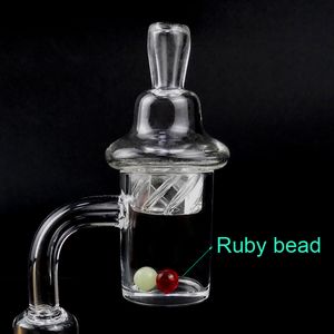 OD 25mm Quarz Banger -Nagel -Set Raucherzubehör mit drehender Kohlenhydratkappe und Ruby Terp Perle Perleneinsatz weibliche männliche 10 mm 14 mm 18 mm 90 Grad für DAB Rigs