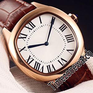 New Drive De WGNM0006 Orologio automatico da uomo in oro rosa quadrante argento Grandi indici romani Cinturino in pelle marrone Orologi Timezonewatch E104a1