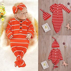 Wholesale top sleeping bags for sale - Group buy New baby kids clothes Set single breasted comfortable long sleeves top sleeping bag hat two piece set kids designer clothes JY646