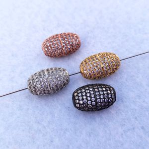 Cubic Zirconia Stone Micro Pave Oval Shape Beads Connector för att göra DIY armband halsband smycken Hitta CT516