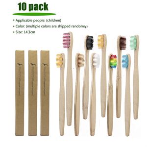 10 stücke Umwelt Bambus Kinder Zahnbürste Weichen Borsten Gesunde Zahn Mundpflege ZahnbürsteBambus Pinsel Natürliche Bamb