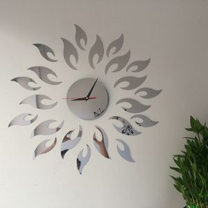 Wholesale silver bedroom decor for sale - Group buy Removable D Acrylic Mirror Wall Clock Silver Heart Butterfly Art Modern Design Wall Sticker Living Room Bedroom Decor