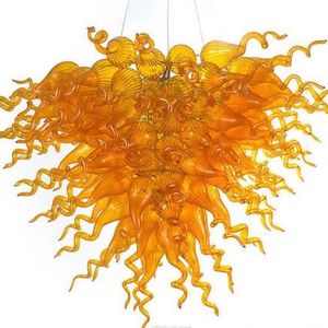Pendant Lamp Elegant Modern Design Amber Blown Glass LED Chandelier Energy Saving Light Source Art Decoration Lamps Crystal Chandeliers