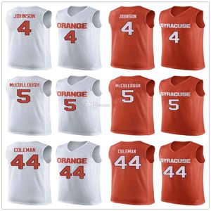 Syracuse Orange College # 4 Wesley Johnson Basketball Jerseys # 5 Chris McCullough # 44 Derrick Coleman Mens costurado personalizado qualquer número Nome