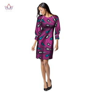 2019 Outono África Vestidos para Mulheres Bazin Riche Comprimento Do Lenço de Luva África Roupa Dashik Ball Vestido elegante Vestidos WY2001
