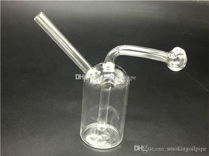 Mini Vidro Oil Burner bong mini-Bubbler água Bong tubos pequenos tubos queimadores dab plataforma petrolífera para fumar mini-inebriantes Bongos taça 2pcs