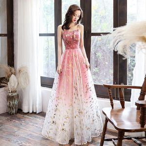 Fada rosa Prom Dress prata com brilho Beads longa noite Vestidos Lace-up Voltar Sparkling lantejoulas Prom Dress