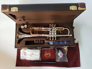 Bästa Quality Trumpet LT180S-72 Ny Silver Plated Trumpet B Flat Top Spela Musikinstrument Professionell Frakt