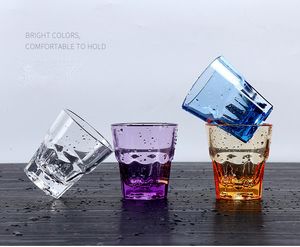 210ml Acrylic Drinking Glasses Unbreakable Premium Juice Glasses Tumbler Plastic Drinking Glasses Assorted Colored Water Cups Juice Tumblers