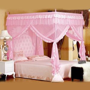 Myggnät Universal Tre Sidoöppningar Lace Quadrate Elegant Dome Insect Bed Mesh Canopy Curtain Netting Bedroom Decoration