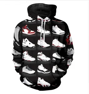 Nova Moda Harajuku Estilo Casual Impressão 3D Hoodies Classic Shoes Homens / Mulheres Outono e Inverno Moletom Com capuz casacos BWQ0201