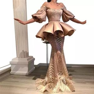 Unik design Islamic Dubai Arabic Mermaid Evening Dress Mellanöstern Long Prom Gown Custom Made