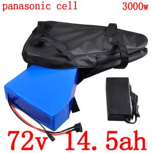 72V 2000W 3000W elektrische Fahrradbatterie 15AH Fahrradbatterie Lithium verwenden Panasonic-Zelle mit 5A-Ladegerät