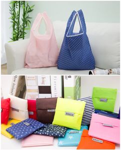 Foldable Shopping Bag Oxford Cloth Waterproof Reusable Shop Bag Solid Eco-friendly Shop Bag Grocery Storage Handbag Tote Bags VT0496