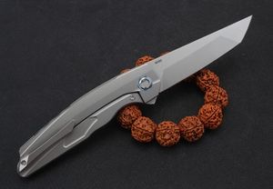 Coltello pieghevole flipper di alta qualità M390 Tanto Blade TC4 Titanio Maniglia in lega di titanio Cuscinetto a sfera Cuscinetto all'aperto Camping EDC Pocket Piega coltelli