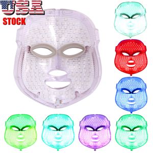 US Ship 7 Colors LED Light Rejuvenation RED BLUE Led Light Facial Mask Acne Removal Treat Wrinkles Removal Beauty Device