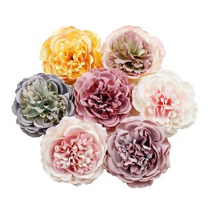 50 adet 8 cm Yapay İpek Şakayık Çiçek Kafa Düğün Ev Noel Dekorasyon için DIY Çiçek Duvar Karalama Defteri Hediye Kutusu Şapkalar