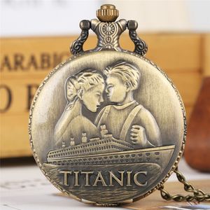 Classic Romantic Disaster Movie Extension Watch Quartz Pocket Watche Necklace Chain Clock Love Story for Men Women reloj