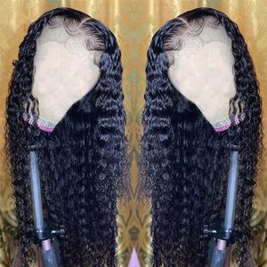 Deep Part Transparent Invisible Water Wave Lace Front Human Hair Wigs 150%Preplucked HD Laces Wig Remy Women Frontal Closure Wiges