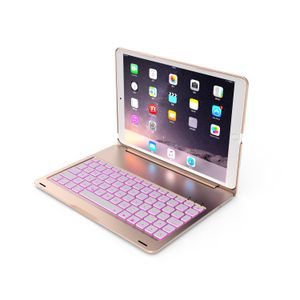 Ultra tunn färgstark bakgrundsbelysning Aluminium Flip Protective Cover Bluetooth Keyboard Case till iPad Mini 2 3 4