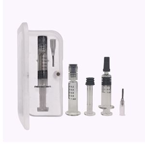 1ml Luer Lock Glass Syringe with plastic box packaging 1cc Injector with Graduation Mark for E-juice Vaporizer Thick oil Cartridges
