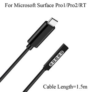 Para Microsoft Surface Pro1 Pro2 RT cabo de carregamento Tipo C Conector de alimentação Masculino Cord Pro Carregador V A