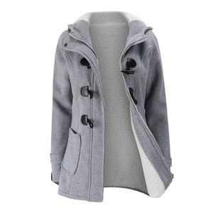 Giacca da donna inverno 2018 miscela di lana con cappuccio Praka classica cuoio in pelle corno in pelle slim per donna inverno giacca donna parka