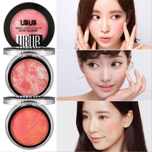 UBUB 8 Color New Makeup Baking Blush With Puff Bronzer Baked Cheek Color Blusher Palette Petal Face Power 56pcs/lot DHL