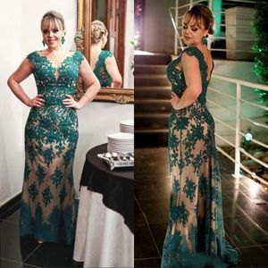 Lace Appliques Plus Size Mother of Bride Groom Dresses Sheath V Neck Cap Sleeves Long Evening Formal Gowns Wedding Reception
