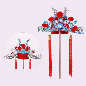 Dramat Kostium Akcesoria Chiński Peking Opera Headgear Starożytne Groom Ślub Korona Karnawał Halloween Cosplay Performance Hat